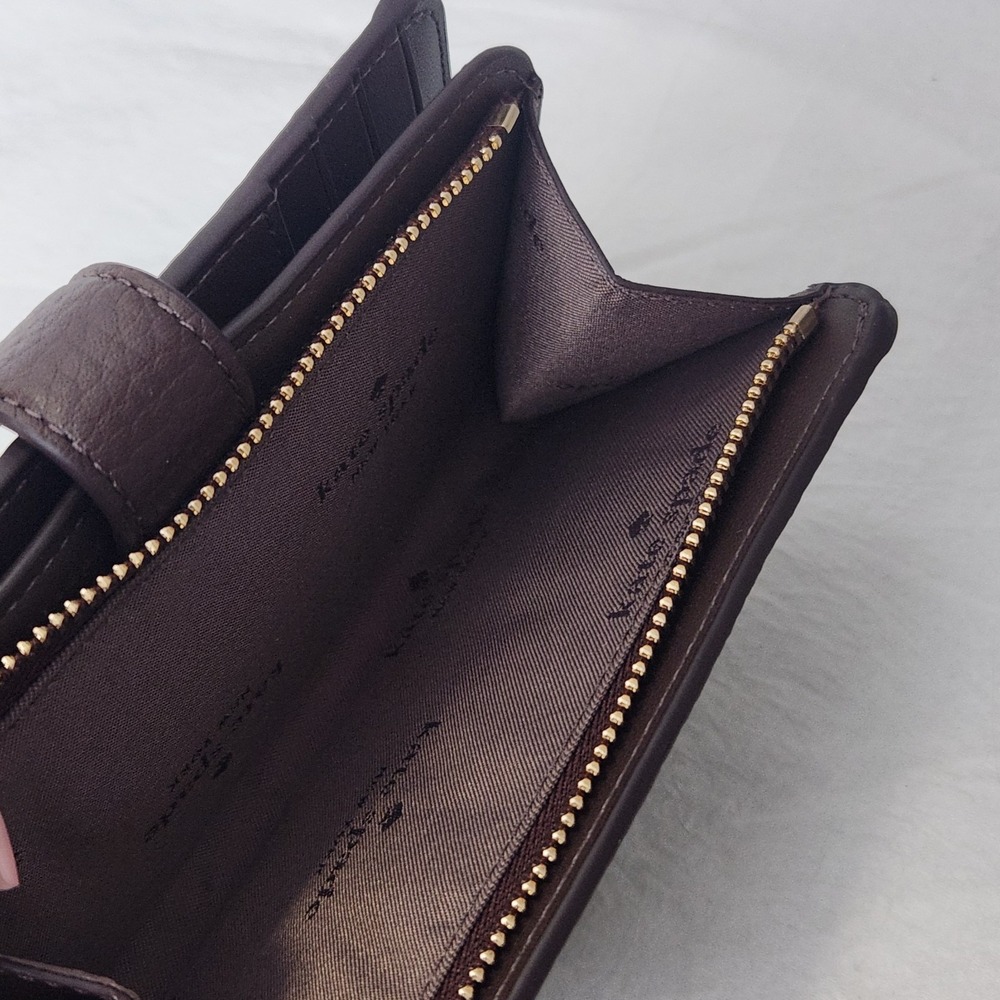 New $199 Kate Spade Lena Medium Compact Bifold Wallet Leather Hot Fudge Brown - Picture 7 of 12